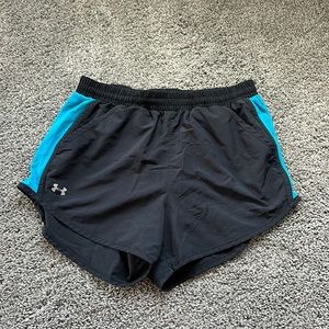 Under armor black & blue running shorts size small